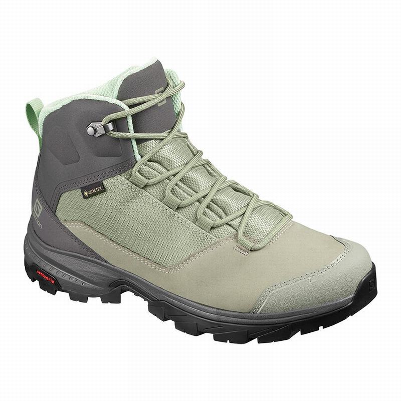 Salomon Israel OUTWARD GORE-TEX - Womens Hiking Boots - Green/Grey (ALBF-16203)